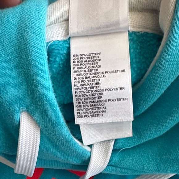 The North Face Teal and White Hoodie - Picture 4 of 5